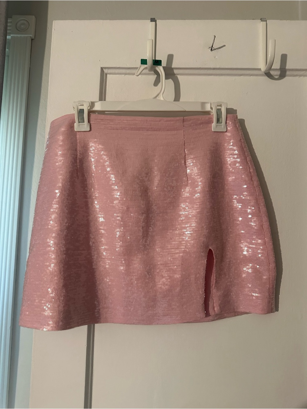 Pink Sequin Mini Skirt